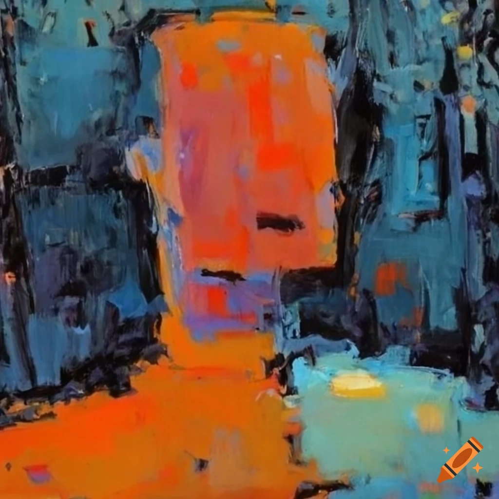 Vivid abstract oil painting by nicolas de stael on Craiyon