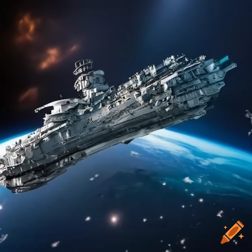 Premium AI Image  Futuristic space battleship fleet ai generate