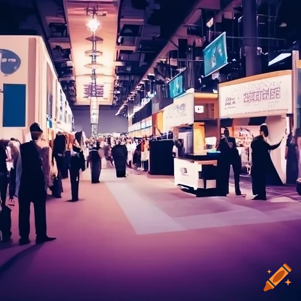 business booths at a job fair