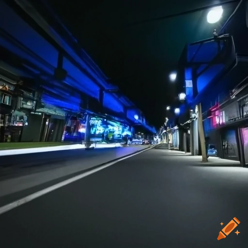 夕焼けの商店街の風景