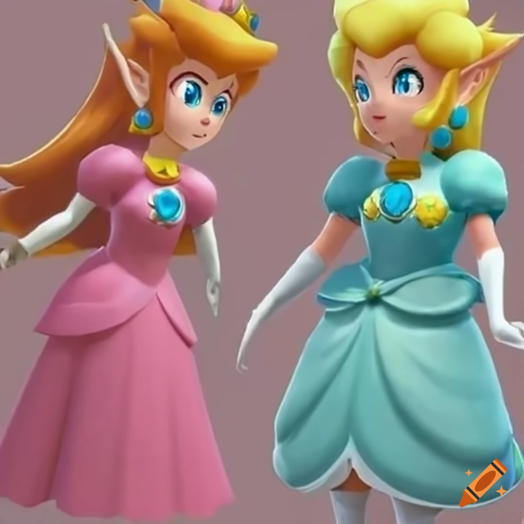 Princess Peach and Link in costume swap at ballroom