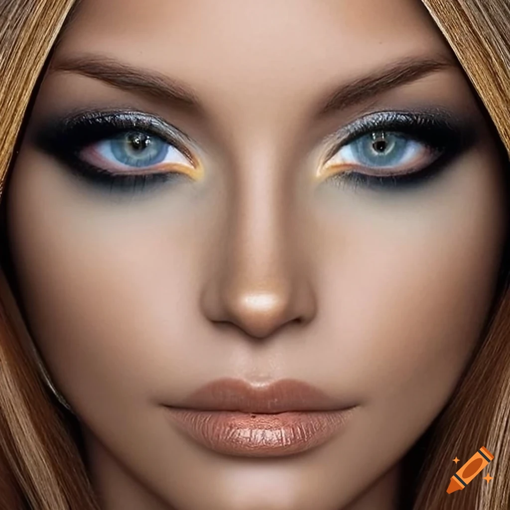 close-up of a beautiful woman's eyes