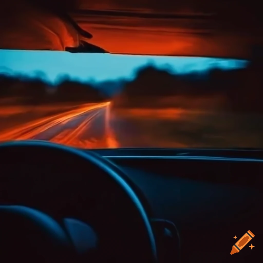 man on a road trip with warm color palette