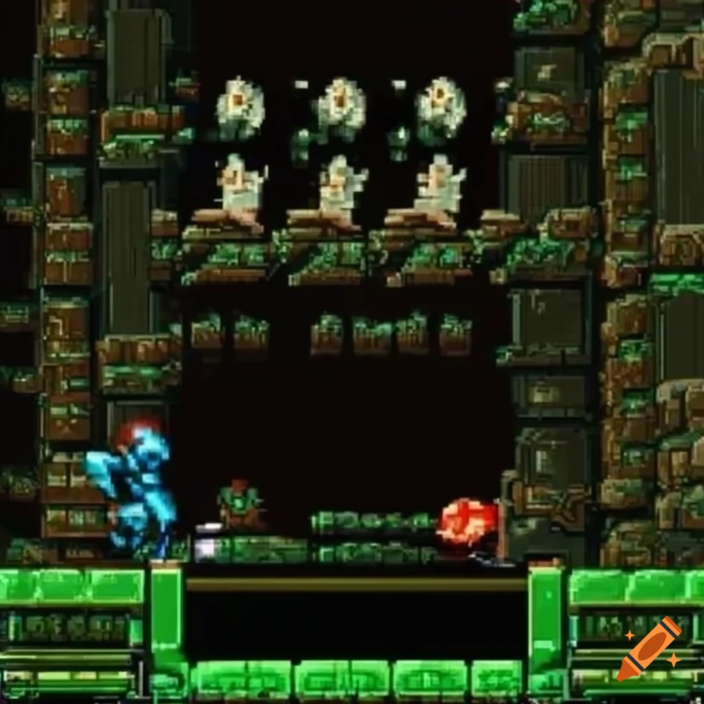 screenshot of a 2D sidescroller Metroid game