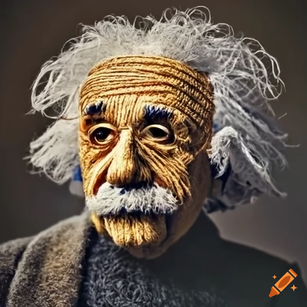 yarn sculpture of Albert Einstein