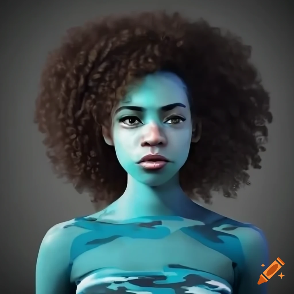 Realistic digital portrait of a young african american woman on Craiyon