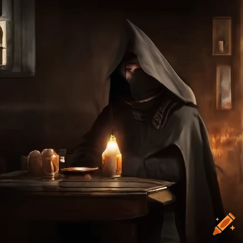 spooky men in medieval pub