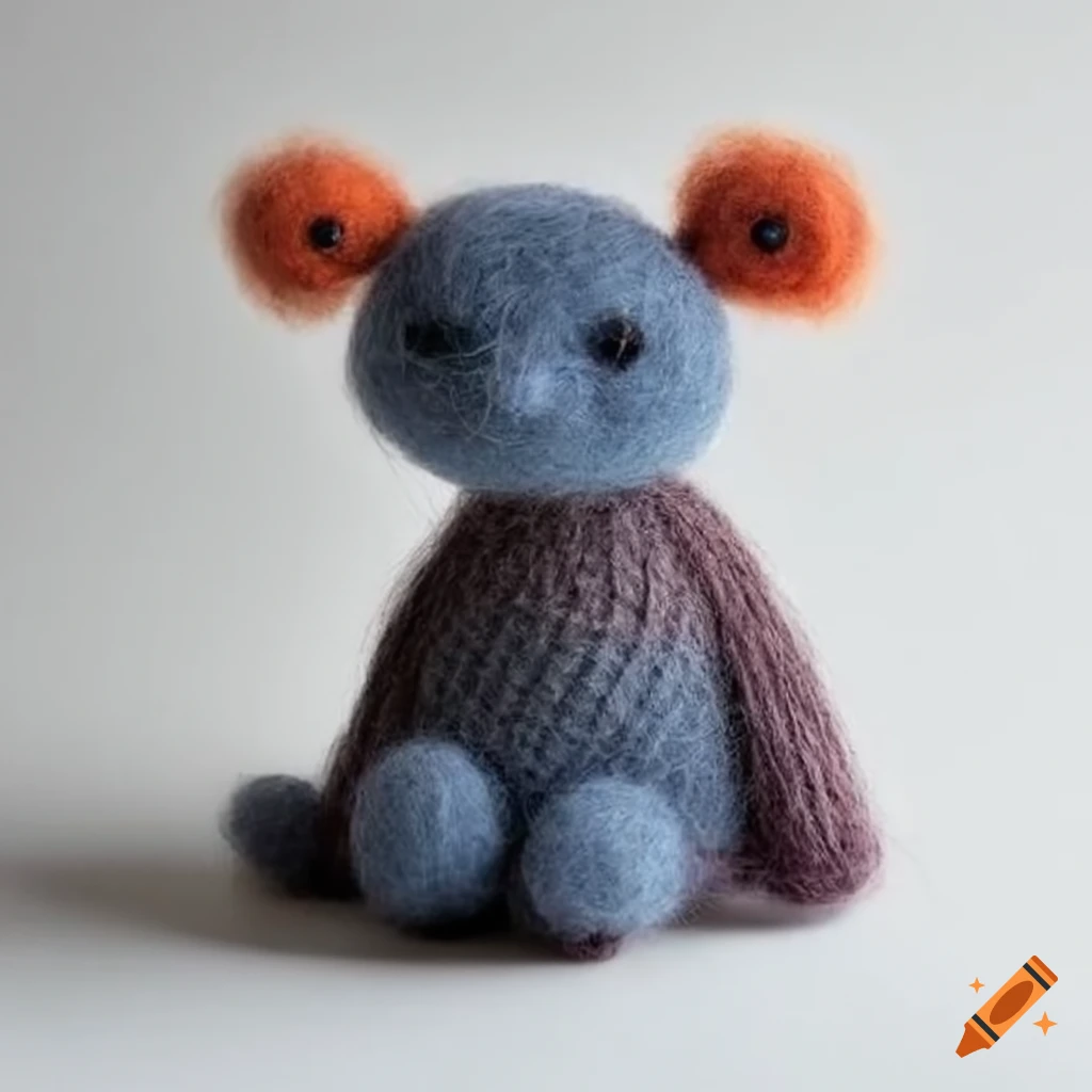 Felting craft of happy nature creatures on Craiyon