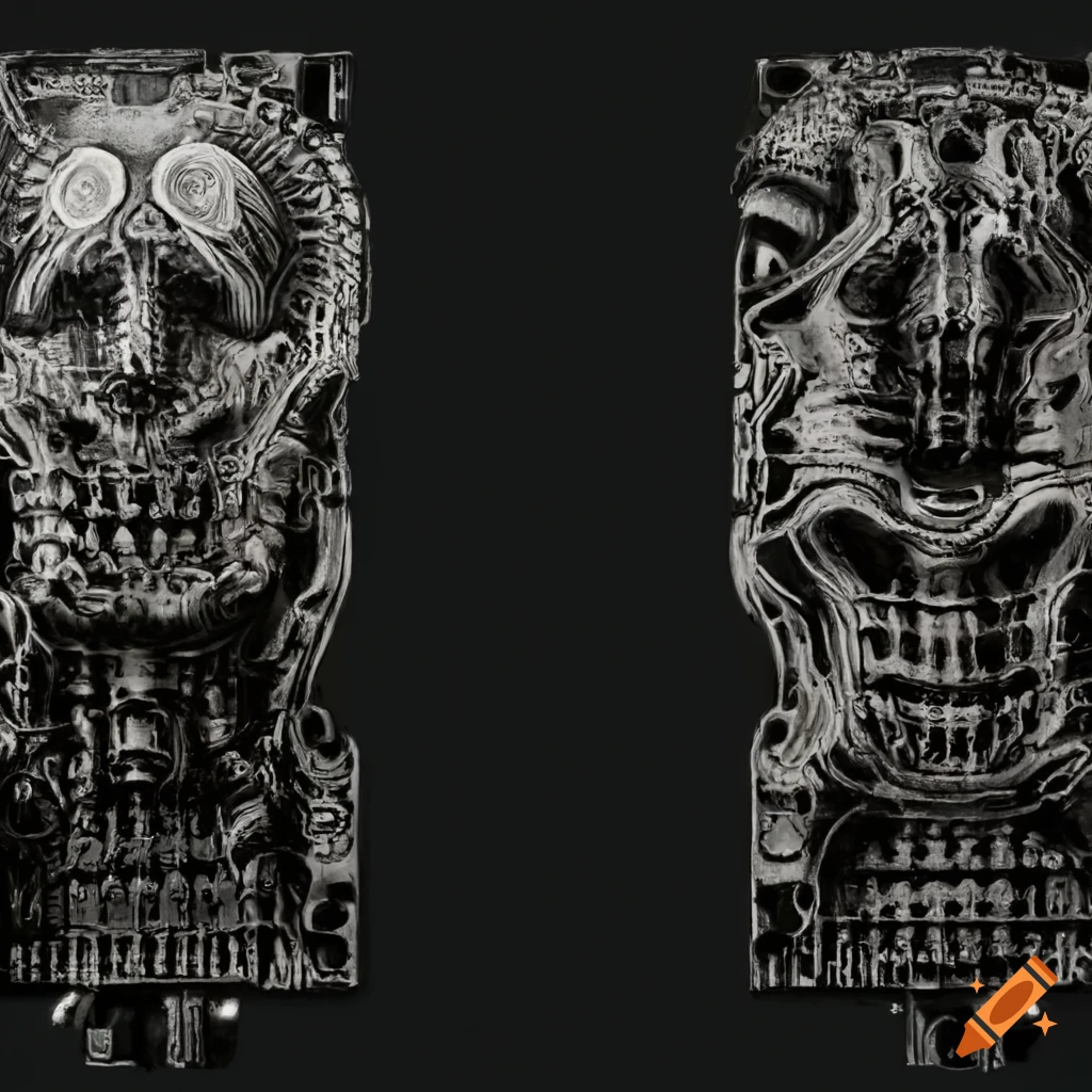 Printed circuit artwork by h.r. giger on Craiyon