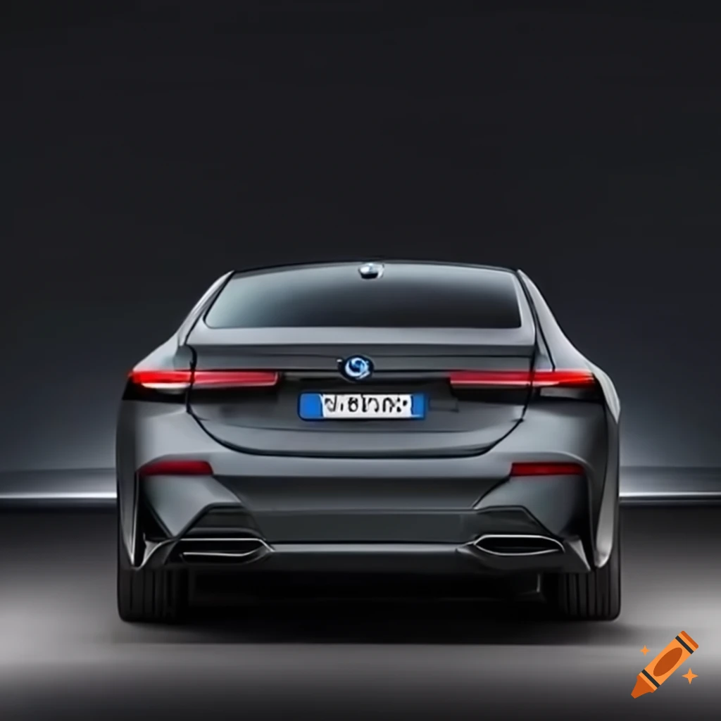 dark gray BMW 9 Series rear view