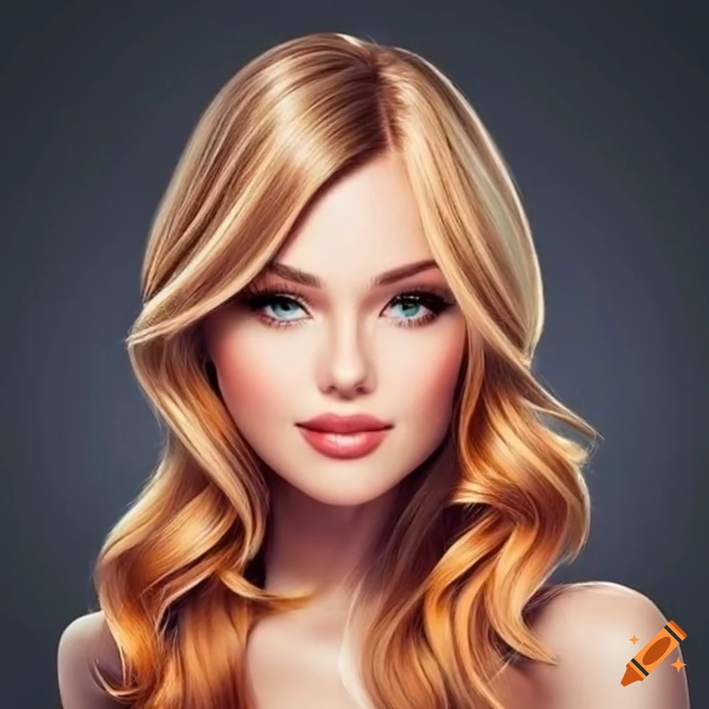 Beautiful Young Woman Shoulder Length Honey Blonde Hair On Craiyon