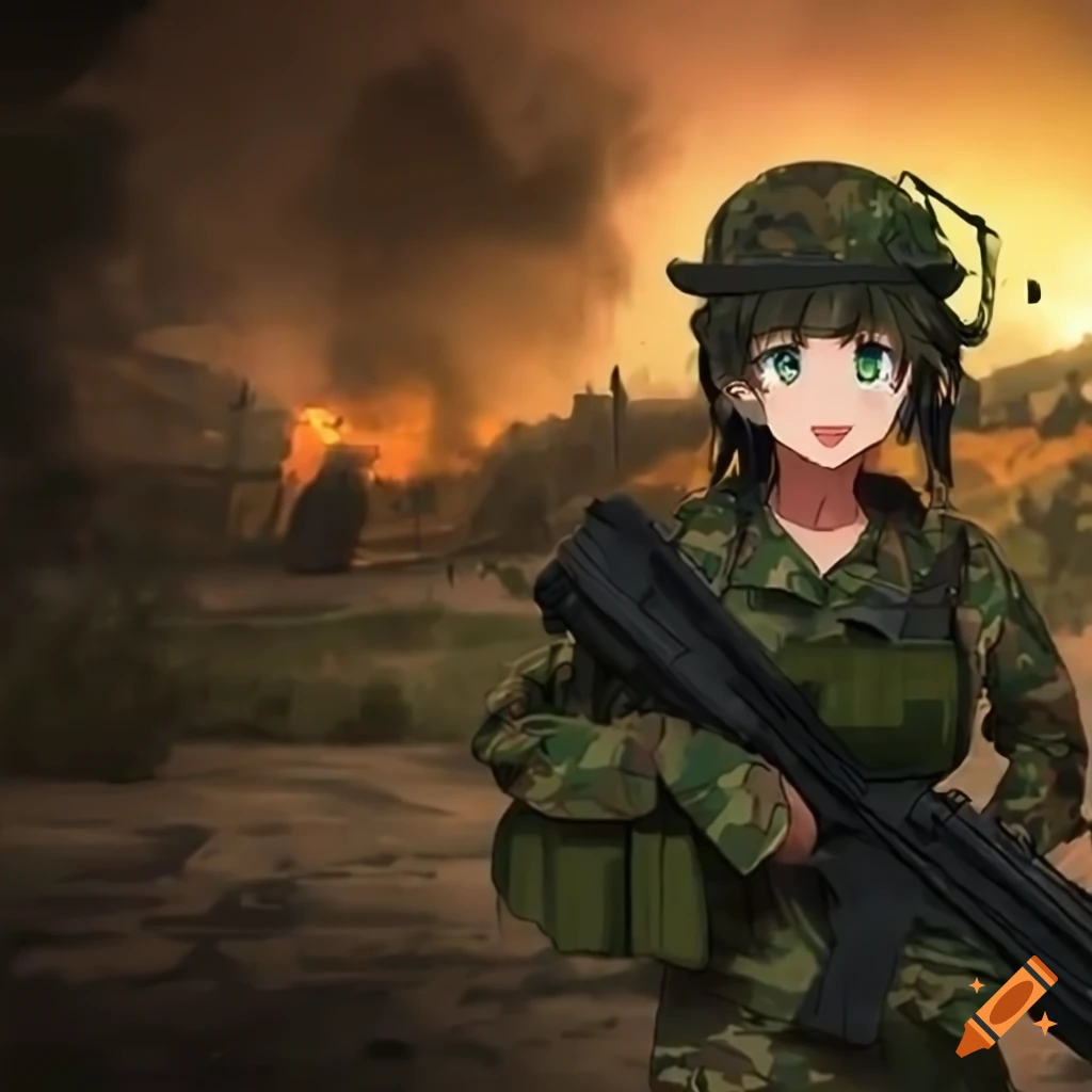 Premium Photo | Anime cinematic girl warrior on battlefield