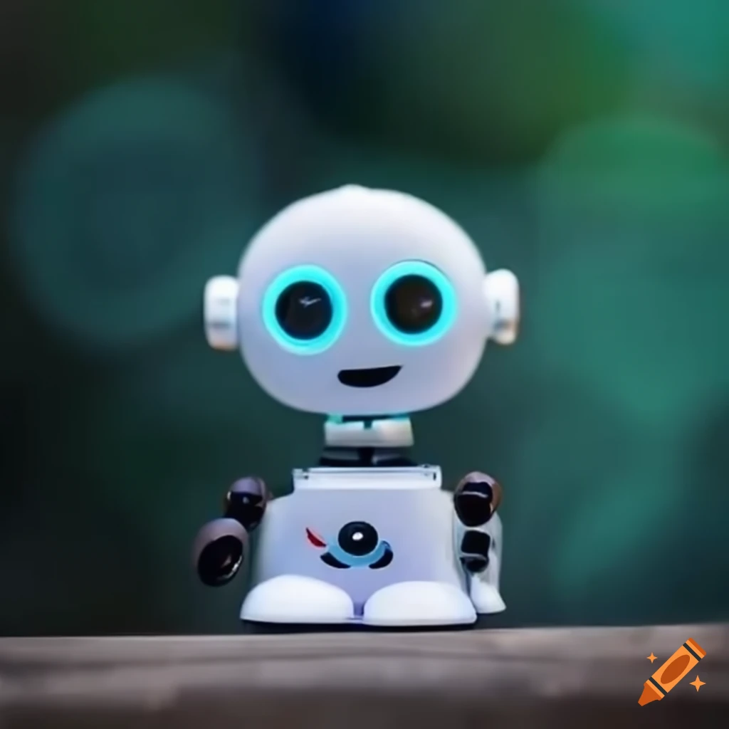 Cute and dynamic robot assistant for information systems on Craiyon