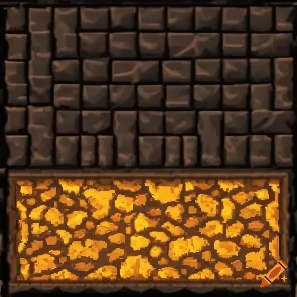 2d molten rock tiles from super metroid game