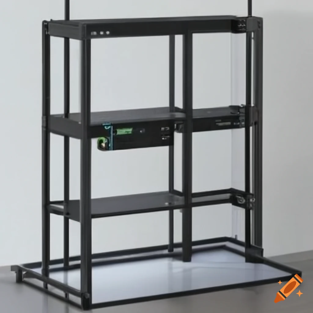 Display stands with server lists on Craiyon