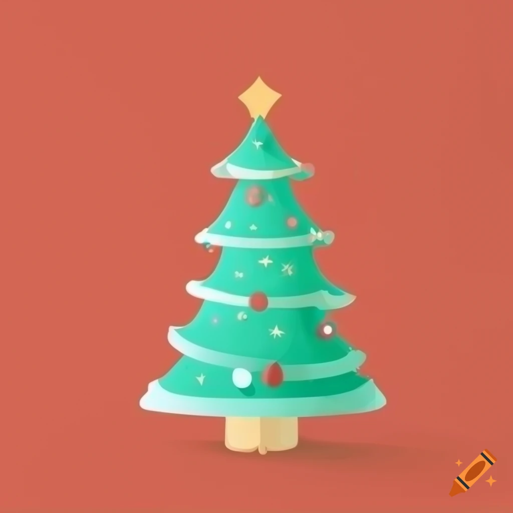 Vector art of a minimalist christmas tree on Craiyon