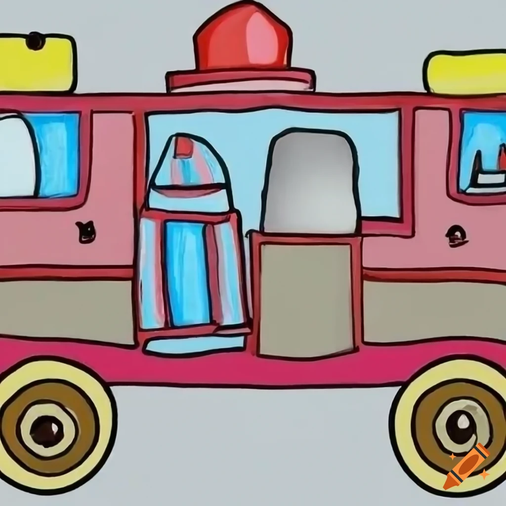 cute drawing of a fire truck