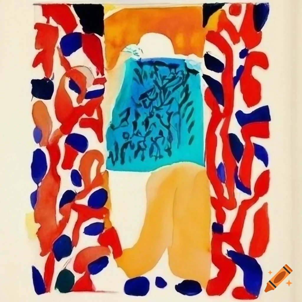 watercolor painting inspired by Matisse, Picasso, and Hockney