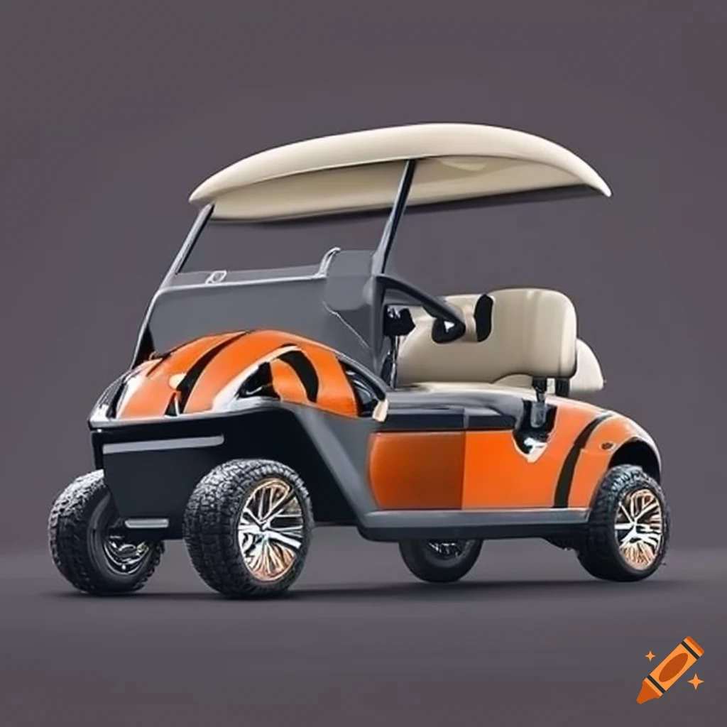 Ezgo golf cart painted in cincinnati bengals theme