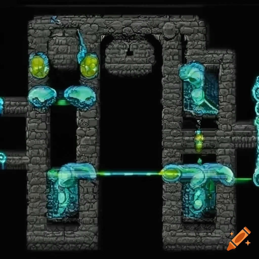 2D platformer game map with bubble elements on Craiyon