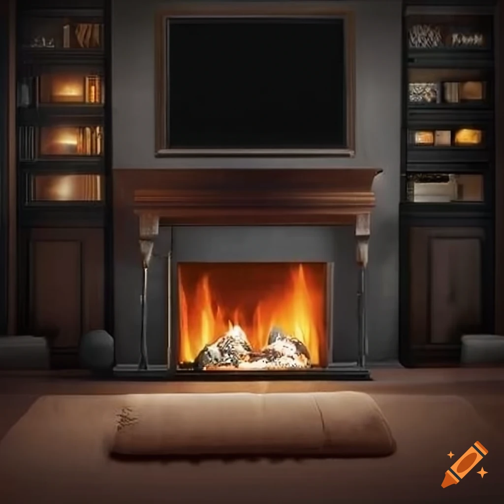 cozy living room with fireplace and carpet