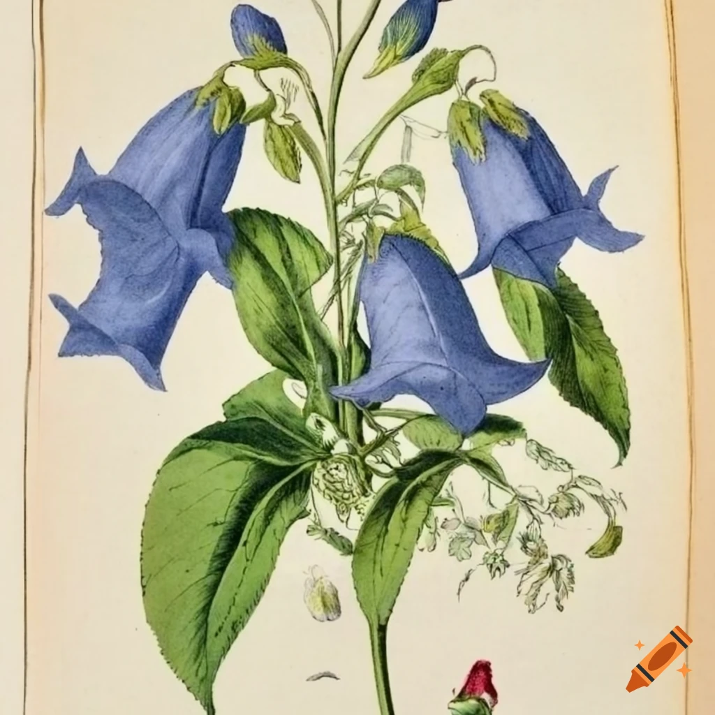 Blue Bellflower Ilration From 18th