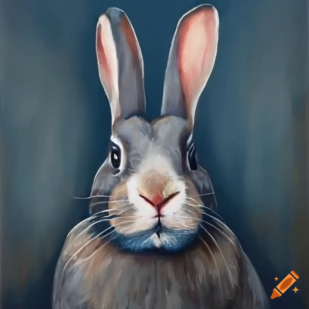 Painting of a dutch rabbit on a pillow on Craiyon