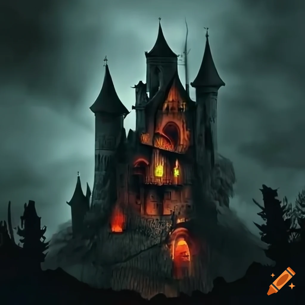 dark and eerie castle
