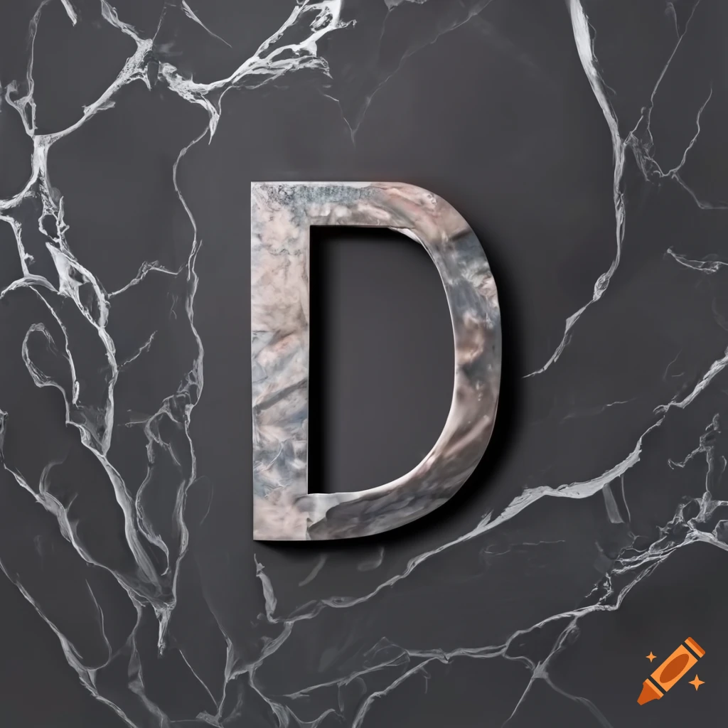 black marble 3D letter F on dark background