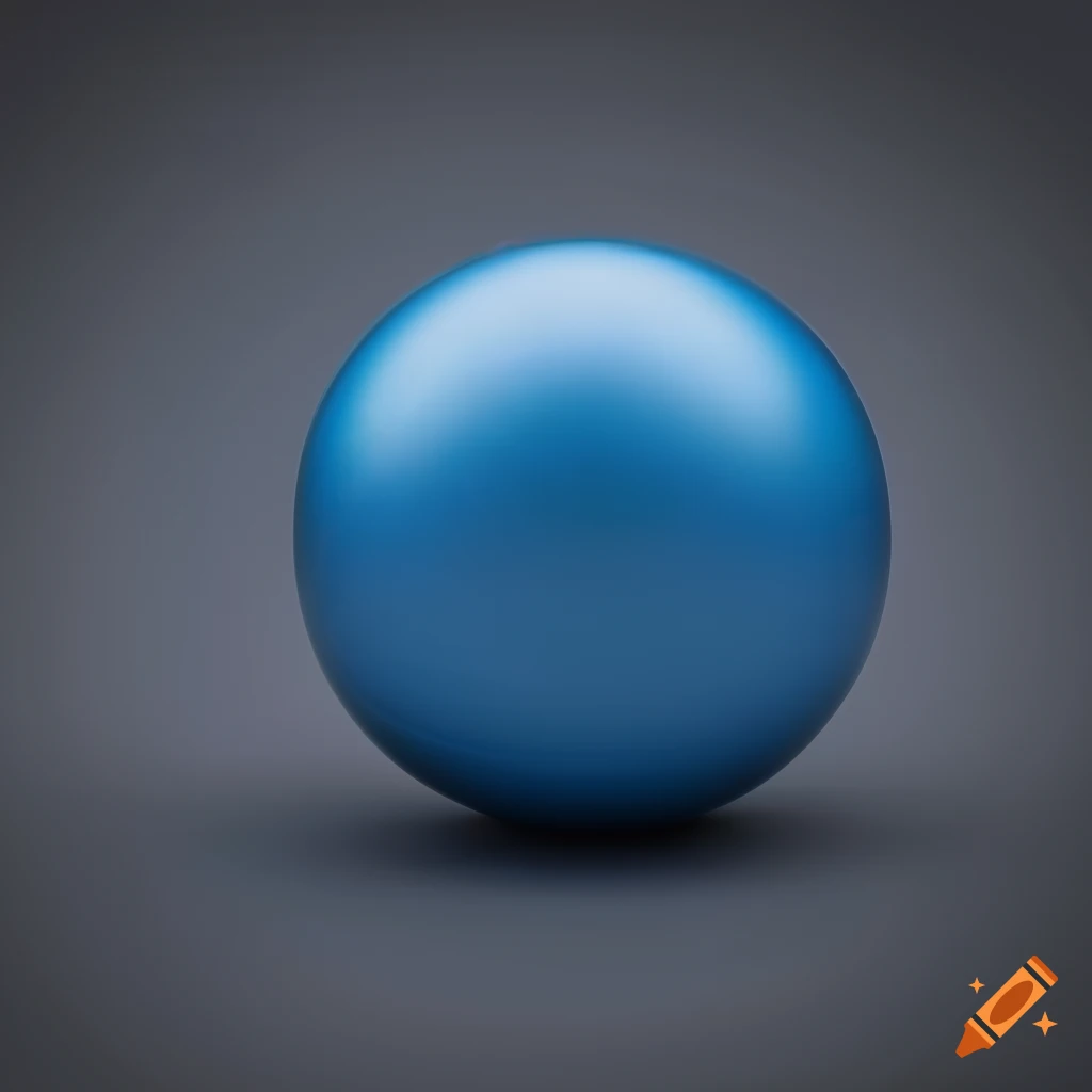 blue metal sphere on dark background