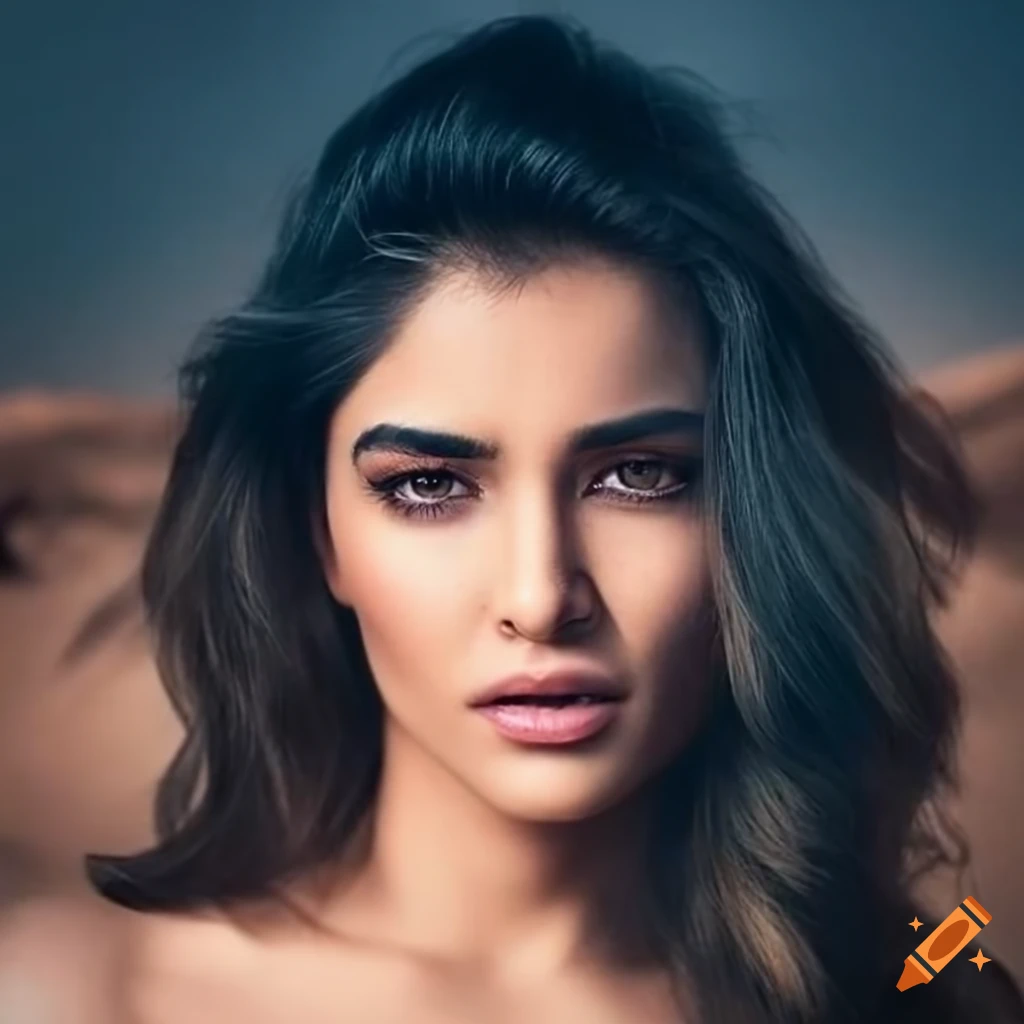 closeup portrait of a stunning Indian female supermodel