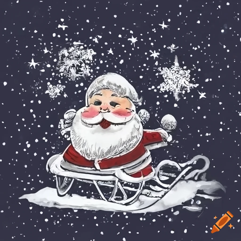 Black And White Santa Claus And Christmas Reindeer High-Res Vector Graphic  - Getty Images