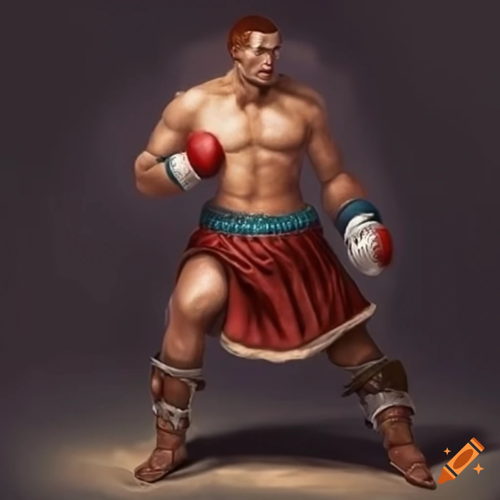 Fantasy depiction of a boxer on Craiyon