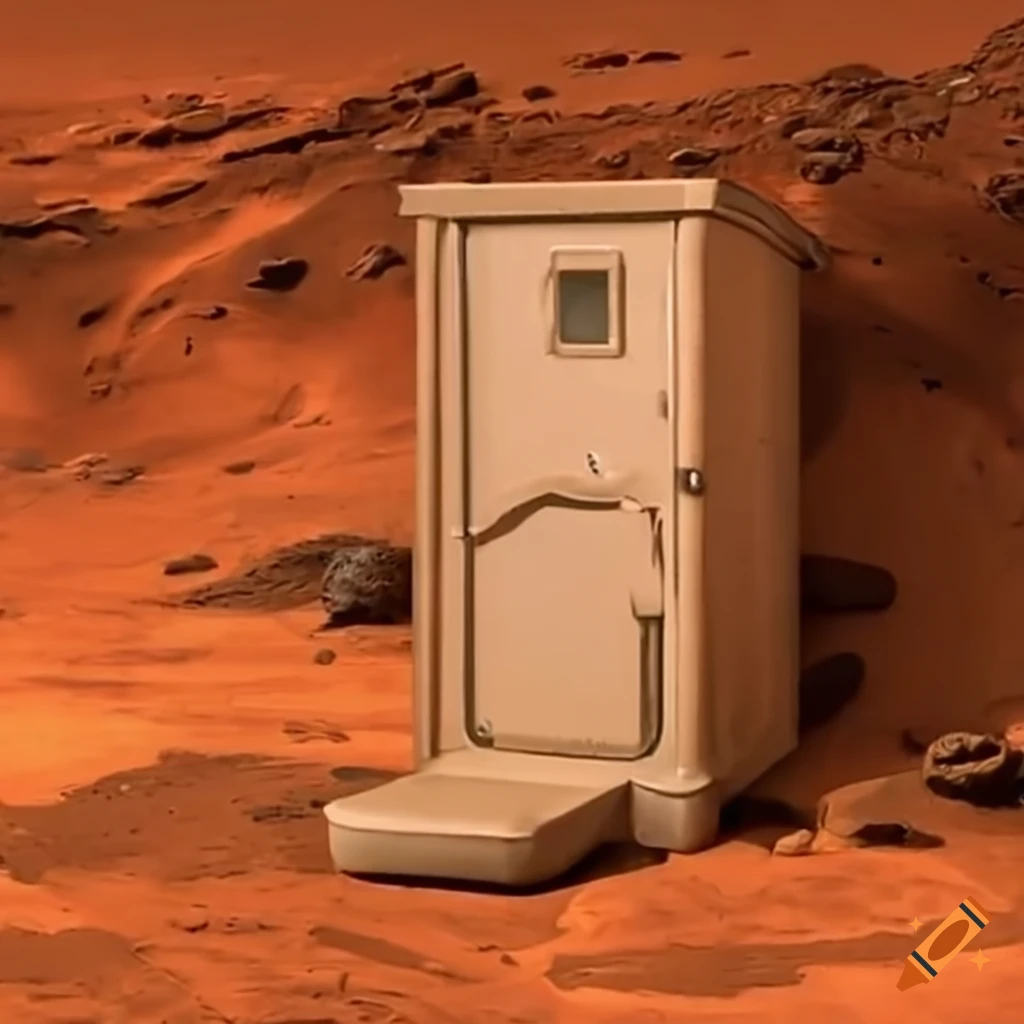 Concept art of outdoor toilet on mars on Craiyon