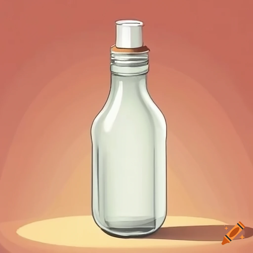surprised bottle with eyes and mouth