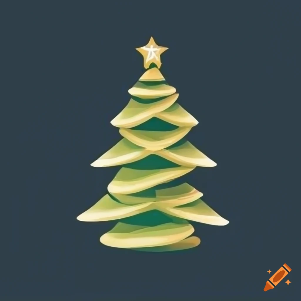 Minimalist vector of a christmas tree