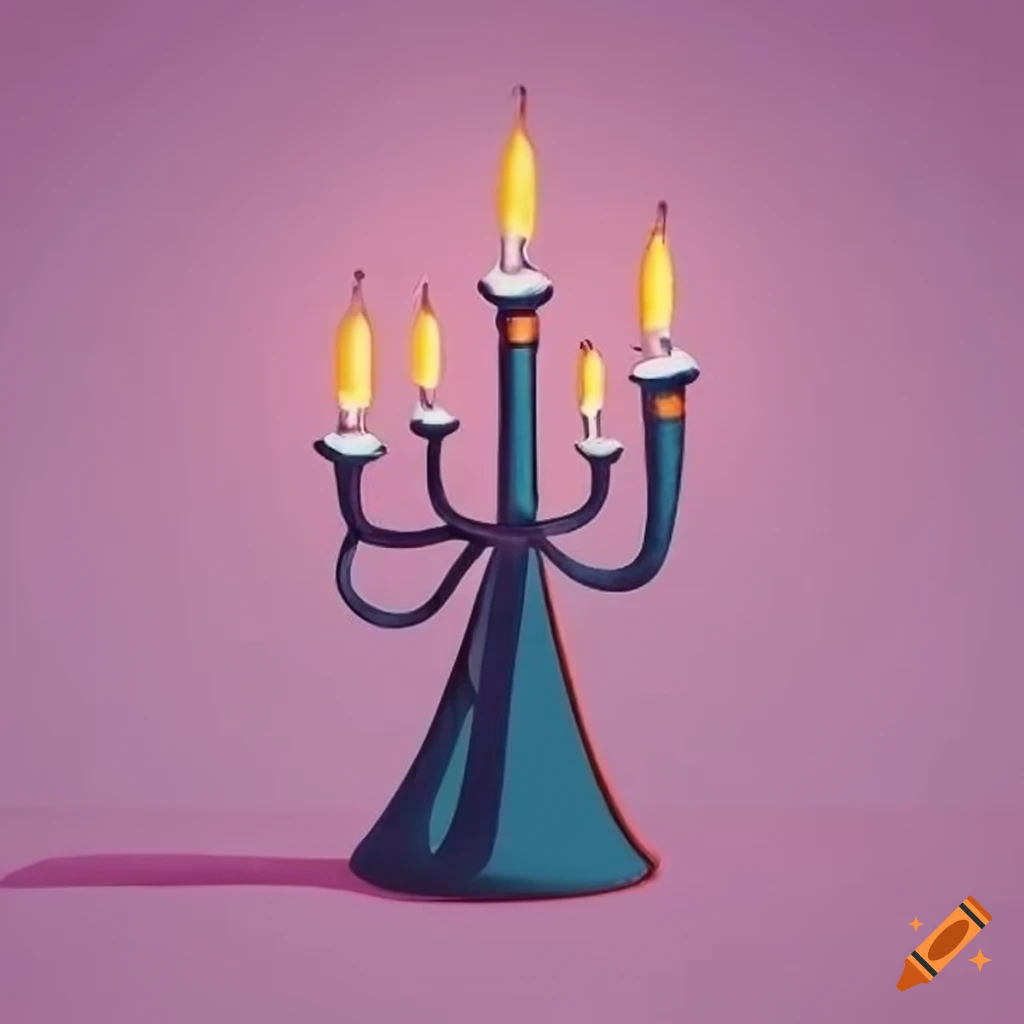 Candelabras cartoon style on dark background on Craiyon