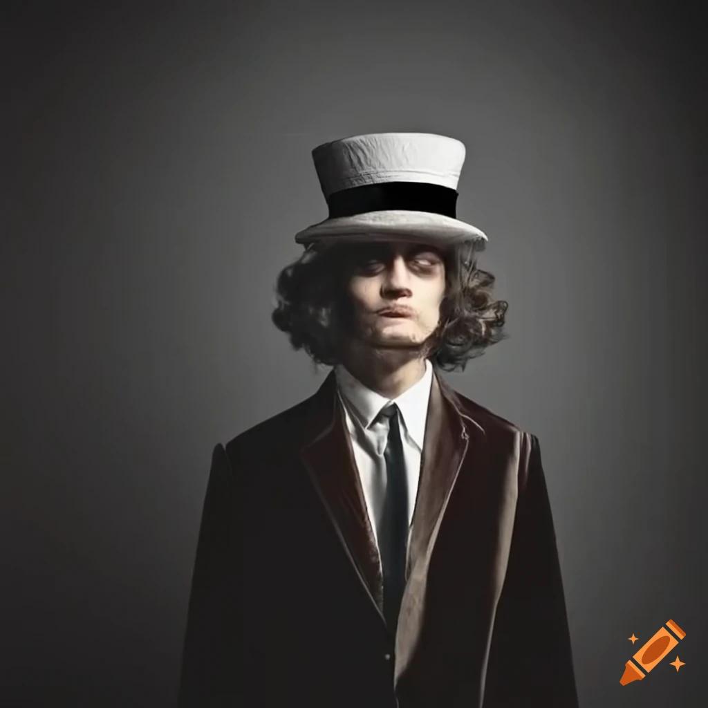 stylish man with a top hat and velvet jacket