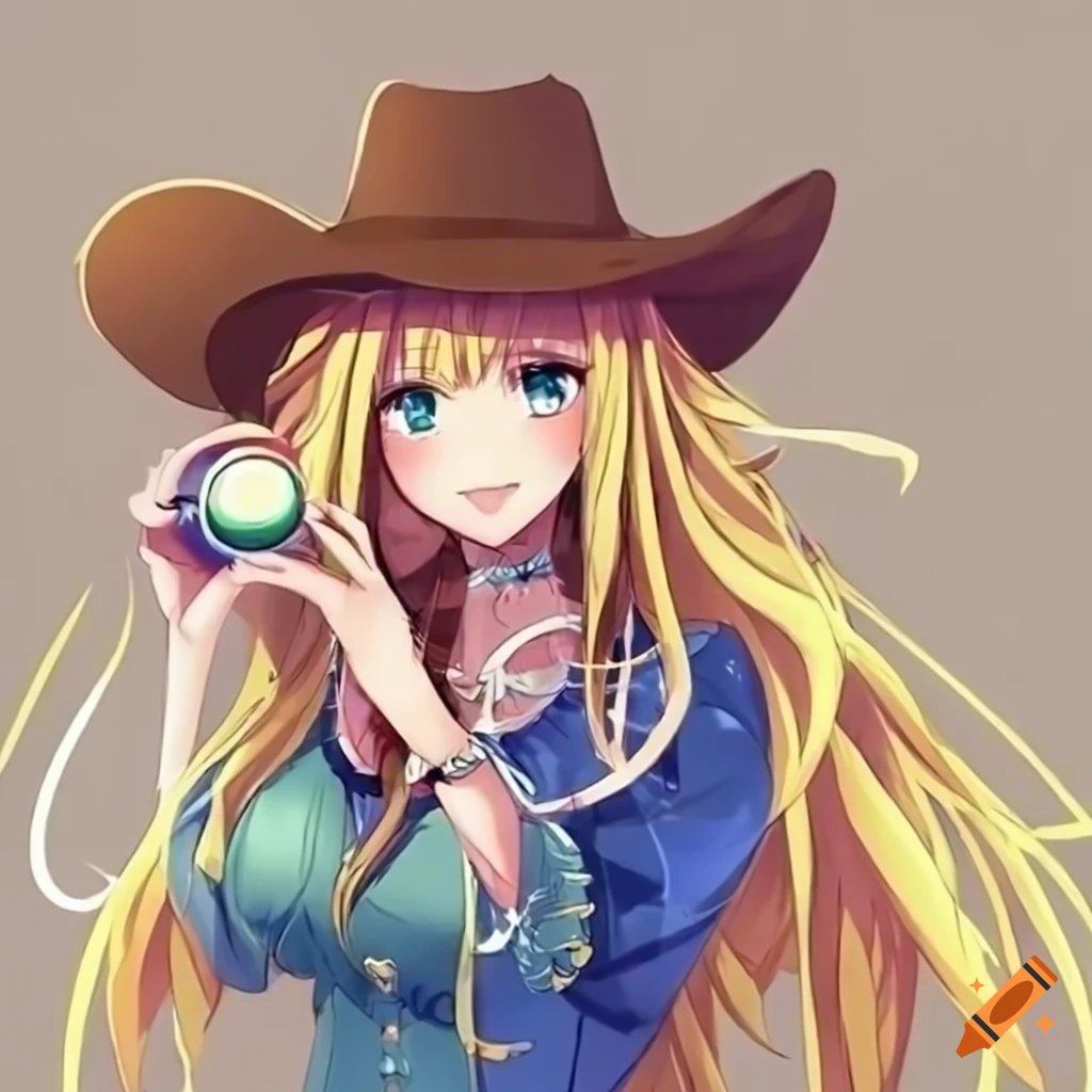 Blonde anime girl with a yoyo