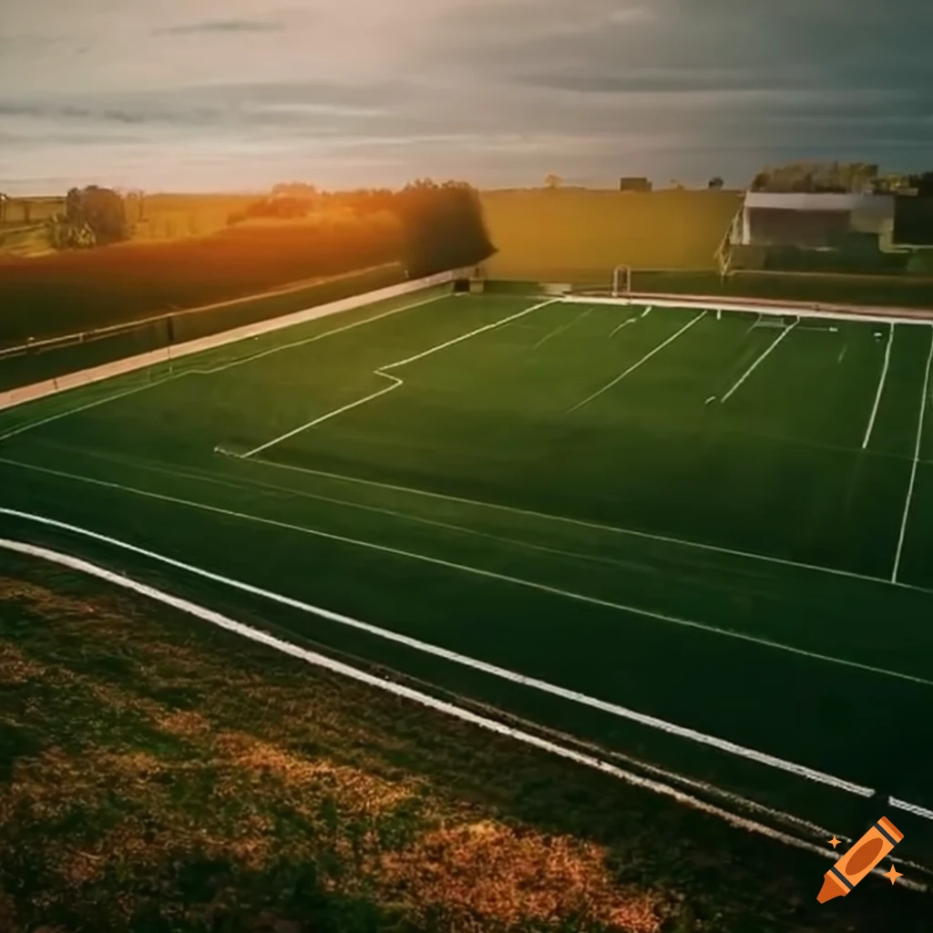 Crop circle soccer field stadium on Craiyon