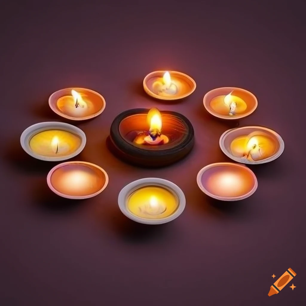 Diwali greeting card with radiant design