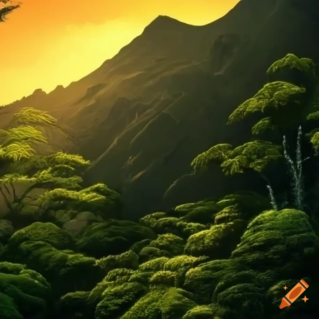 Mountain rising above jungle treeline