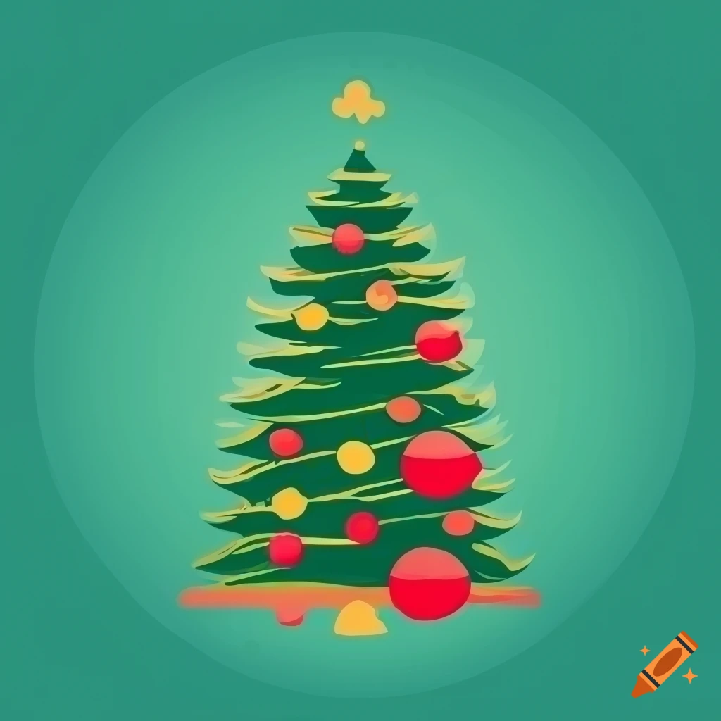 Minimalist vector of a christmas tree