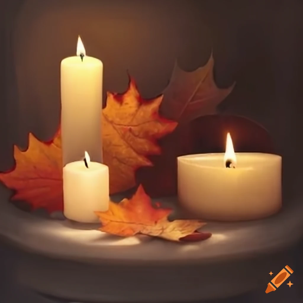 autumn-themed candle