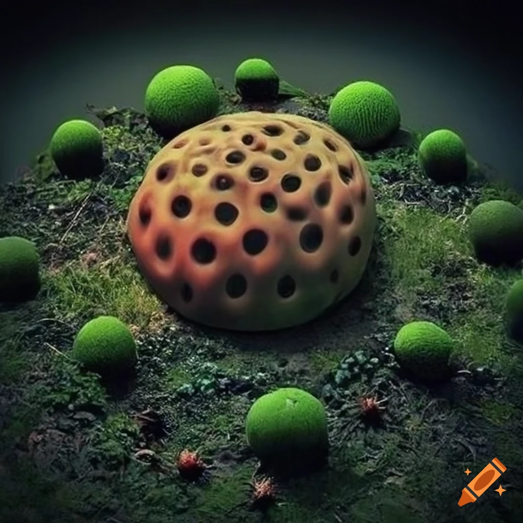 unique garden with spherical flowers