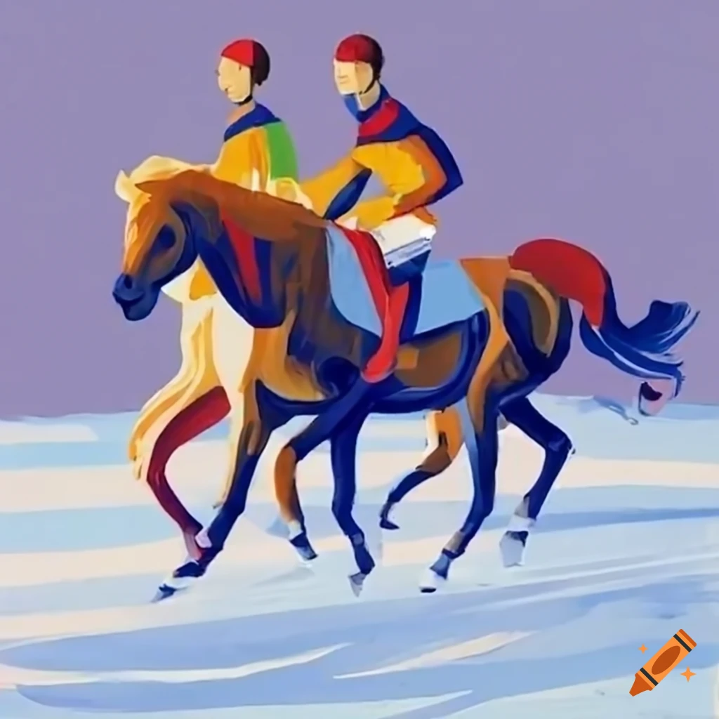 image d'une équipe de sport de poney sur glace