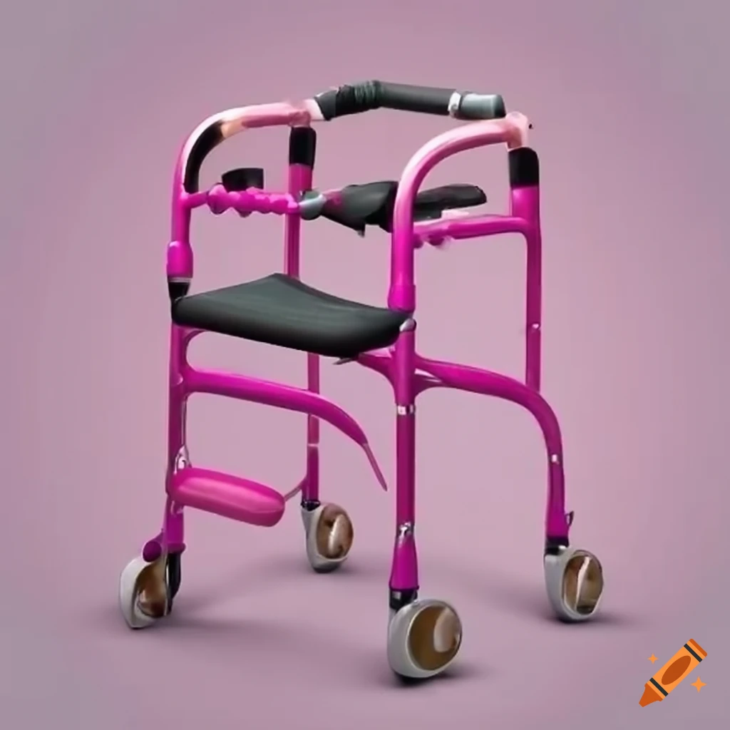 pink walking frame with noisemaker