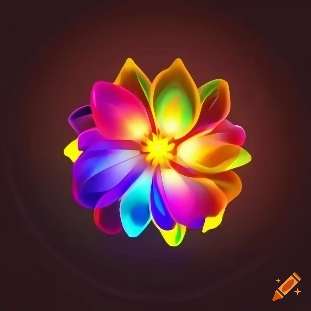 glowing multicolored flower icon