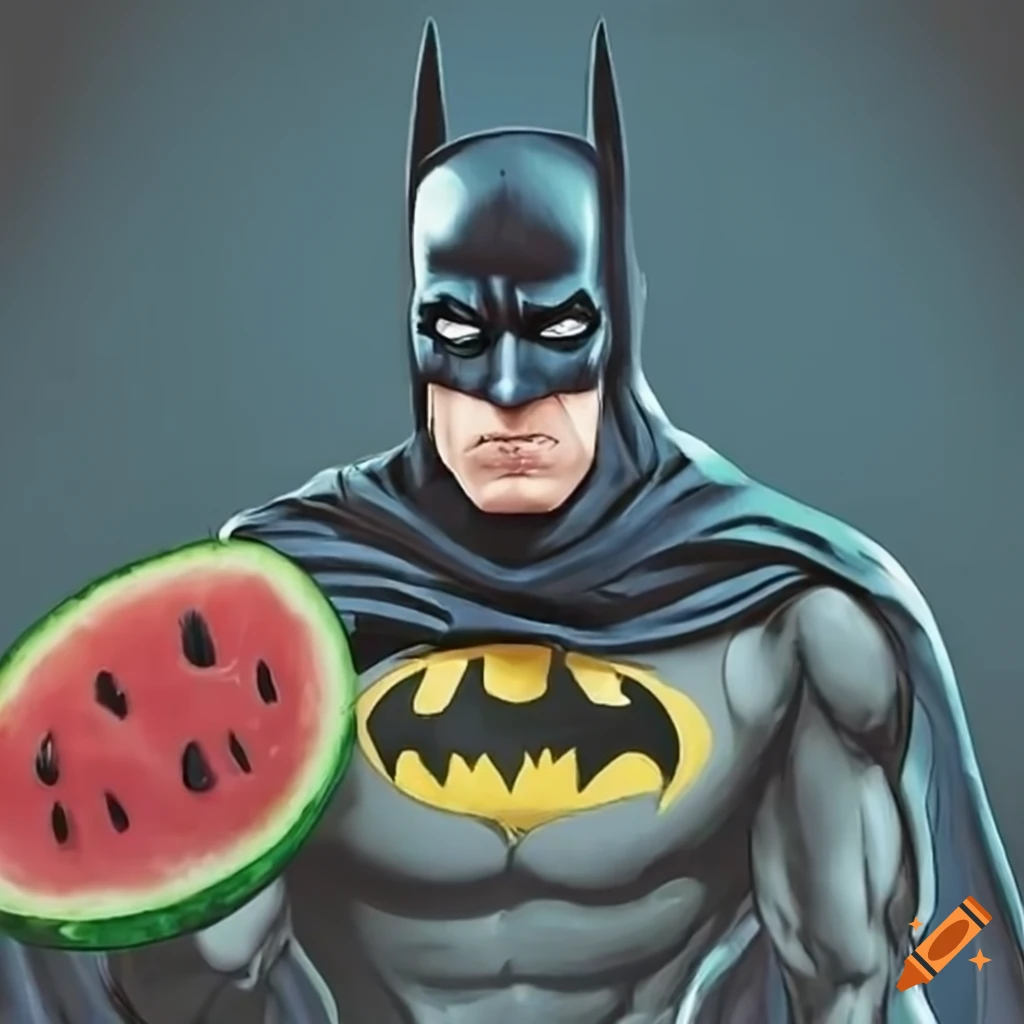 Image of batman with a watermelon