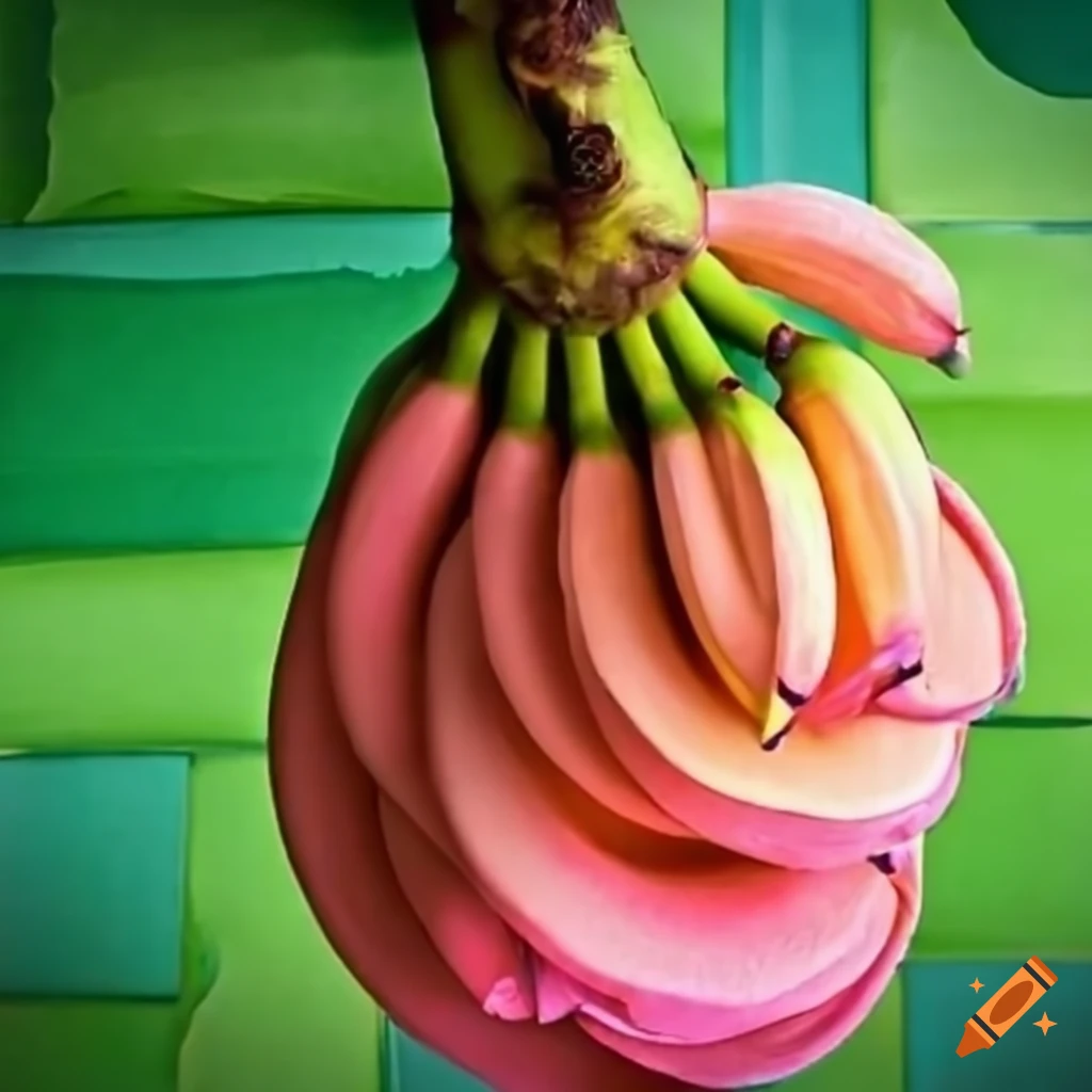 Humorous image of pink bananas on Craiyon